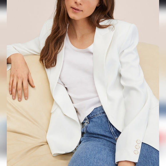 Mango double breasted suit blazer iguana ivory - Picture 6 of 7